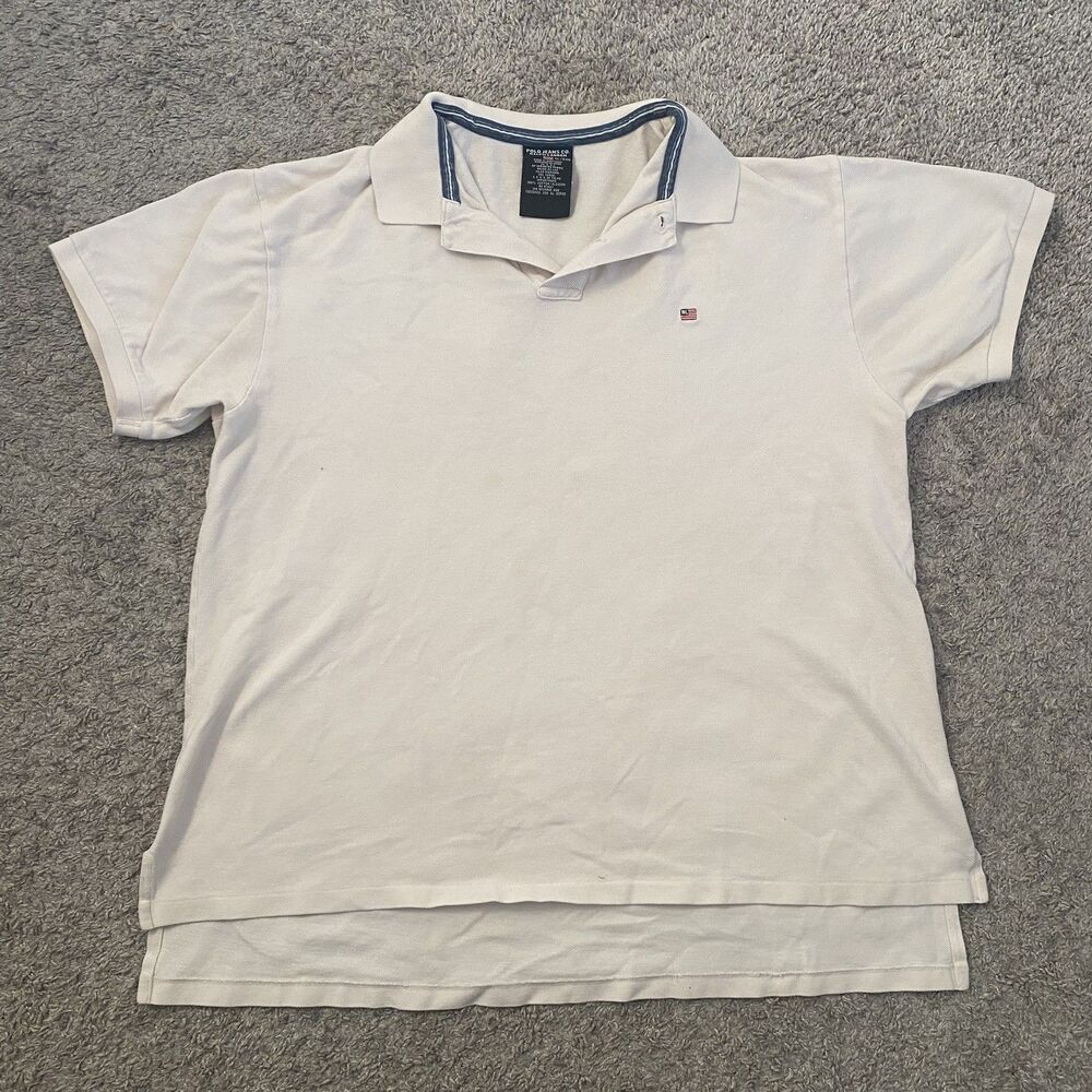 Polo Jeans Company Ralph Lauren White Short Sleeve Polo Shirt Size XL